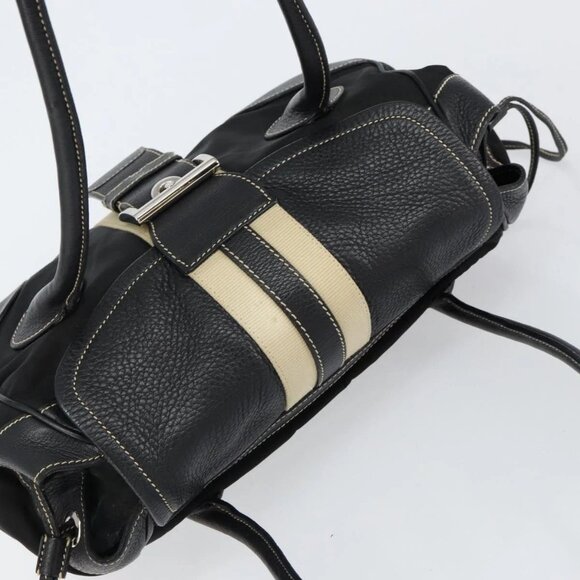 PRADA Shoulder Bag Nylon Leather Black Silver Auth am9430 - Picture 5 of 16